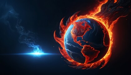 Fototapeta premium Burning Planet Earth
