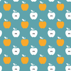 Fototapeta premium Apple seamless pattern design background illustration