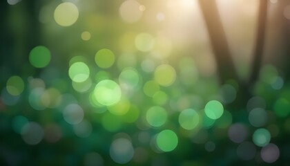 Obraz premium Fresh Spring Background with Soft Green Blurred Bokeh Lights