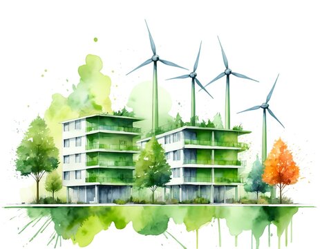Eco-Friendly Apartments and Wind Turbines