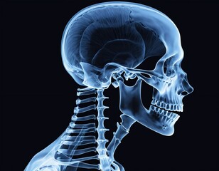 X-Ray of Human Skull and Neck