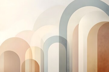 Abstract Arch Composition in Muted Tones Creating a Modern Wall Art