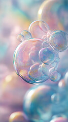 Colorful soap bubbles with soft focus glow.