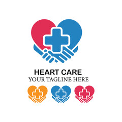 Heart care Logo design template