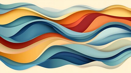 Abstract Colorful Wave Background.