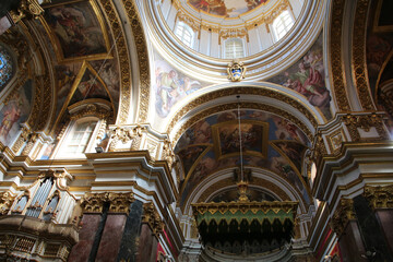 Obraz premium Interior of the St. Paul's Cathedral in Mdina is the original episcopal church of the Roman Catholic Archdiocese of Malta 