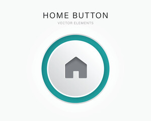 3d minimal modern home, homepage, base, main page, house push button icon emblem symbol, sign. 3d blue home icon. Mobile app icons. Device UI UX mockup. Isolated vector elements.