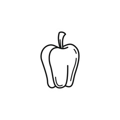 Bell Pepper simple line art Outline Illustration