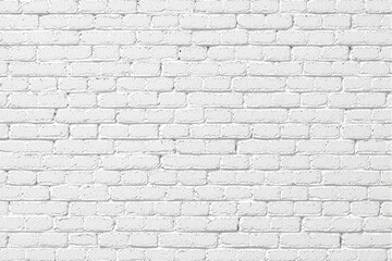 White brick wall with rough texture, ideal for a creative background. The bricks are evenly arranged, providing a clean and minimalistic look. Ai generative
