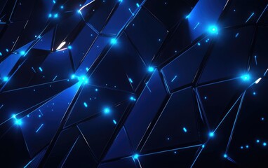 Fototapeta premium Glowing blue space wallpaper with starry light design