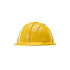 Fototapeta premium Yellow construction safety helmet isolated on transparent background.