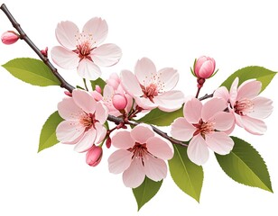 Naklejka premium Delicate Pink Cherry Blossom Branch