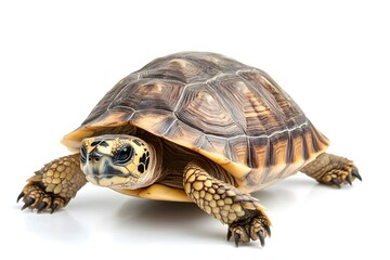 Obraz premium Elegant X-Turtle: A Minimalist Portrait on Crisp White Background