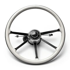 Naklejka premium Classic White Leather Steering Wheel