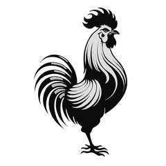 Minimalist Rooster Vector Design