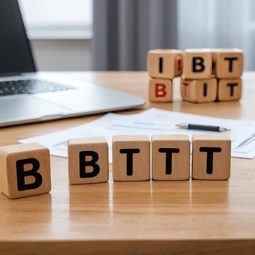 Business Strategy, BTT - Wooden Blocks on Desk