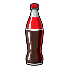 glass bottle of cola or soda no background