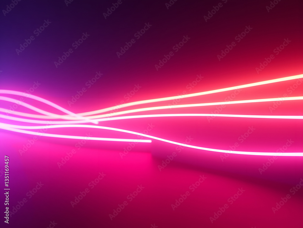 Poster abstract neon glowing geometric lines 3d rendering business background
