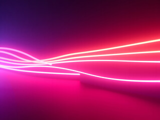 Abstract neon glowing geometric lines 3D rendering business background