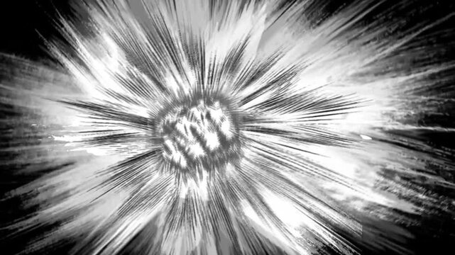 anime style comic spin line light background. Motion spin line animation. anime manga comic cartoon effect black and white animation background speed effect