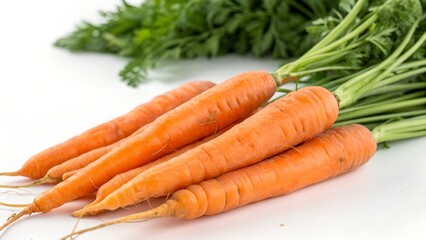 bunch of carrots isolated on white background