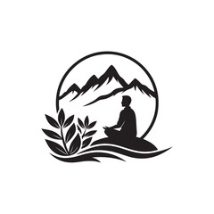 mental health care silhouette vector clip art logo design