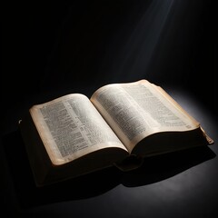 Fototapeta premium Open Ancient Book Illuminated by Light