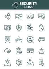 Set of Security icons, protection