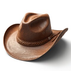 Brown Leather Cowboy Hat