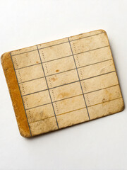 Fototapeta premium Vintage Blank Note Card with Grid Pattern for Custom Text and Designs