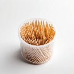 Wooden Toothpicks in Clear Container