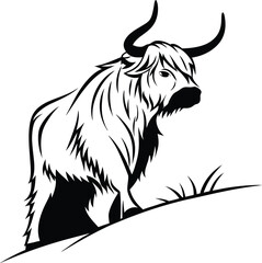 Obraz premium Highland cow minimalist and simple silhouette vector image (23).eps