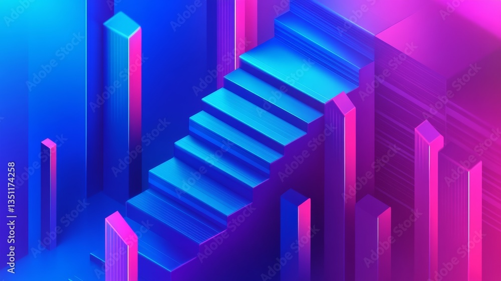 Poster immersive financial graph interface with bright blue numbers. stock market and fintech concept. 3d r