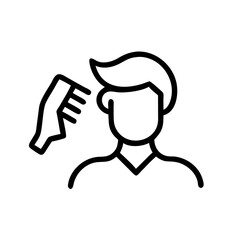 Grooming a Man with a Comb in a Minimalist Style  