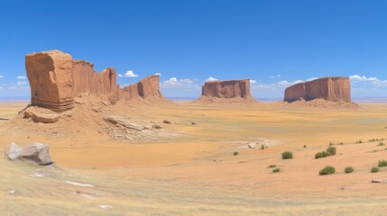 Vast desert landscape with sandstone buttes
