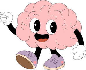 cartoon funny brain character