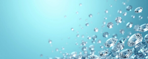 Naklejka premium A blue background with a large number of diamonds scattered across it
