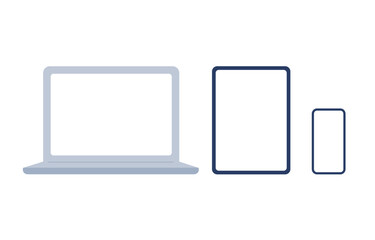 ノートパソコン･タブレット･スマホのデバイスセット【ベクターイラスト素材】