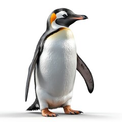 Fototapeta premium King Penguin Standing on White Background