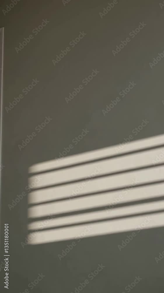 Poster sunlight patterns dancing across a wall with moving shadows in minimalist space