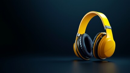 Naklejka premium Highfidelity yellow and black headphones for immersive audio comfortable listening experience
