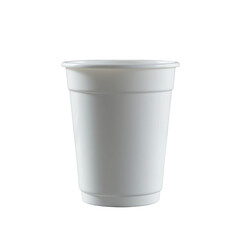 A white plastic cup isolated on transparent background