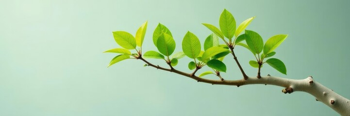Single isolated branch with smooth white trunk, tree, natural, branch