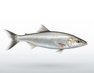 Fototapeta premium Silverfish, Fish, Aquatic Animal, Isolated on White Background