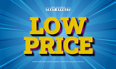 low price editable text effect with a discount and offer text style