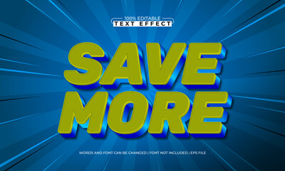 save more editable text effect with a discount and offer text style