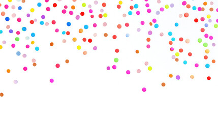 Colorful dots scattered on transparent or white background