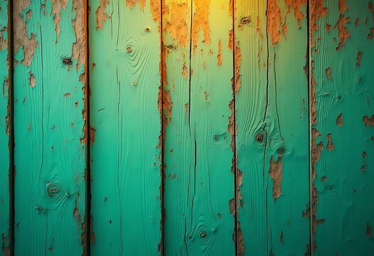 Green painted old wooden plank wall