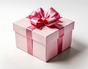 Obraz premium Pink Gift Box with Ribbon