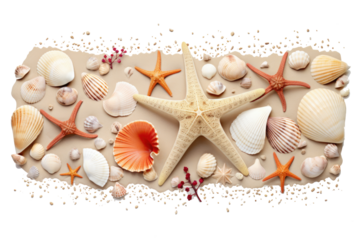 A Handful of Seashells and Coral Fragments Arranged: Ocean Treasures in the Palm of Your Hand